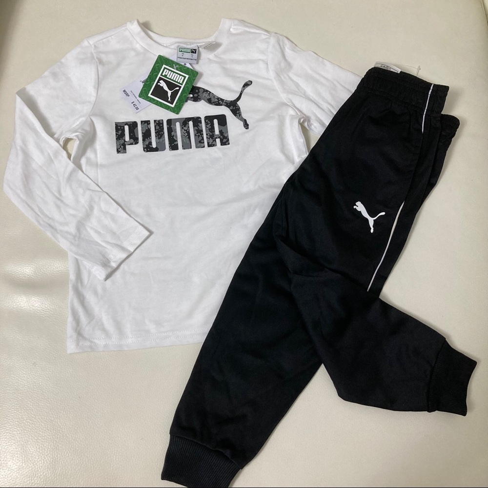 Puma cute 2 pieces white grey black pants set 4015